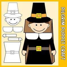 a paper doll that is wearing a pilgrim hat