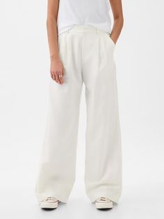 365 High Rise Linen-Cotton Trousers | Gap Gap Wide Leg Linen Pants, Gap Linen Pants For Spring, Gap Linen Spring Pants, Gap Chic Bottoms With Relaxed Fit, Casual Linen Pants By Gap, Chic Gap Bottoms With Relaxed Fit, Linen Wide Leg Pants For Work With Straight Hem, Linen Wide Leg Pants For Work, Wide Leg Linen Pants For Workwear