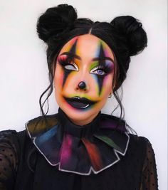 Rainbow Clown Makeup, Rainbow Eyeliner, Rainbow Clown, Clown Aesthetic, Makeup Clown, Halloweenský Makeup