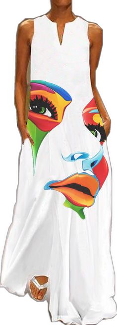 Vacation V Neck Figure Woven Dress Green Graphic Print Dresses, White Graphic Print Dress For Vacation, White Graphic Print Maxi Dress For Spring, White Graphic Print Midi Dress, White Graphic Print Midi Dress For Summer, White Midi Dress With Graphic Print, Best Maxi Dresses, Maxi Dresses For Women, Maxi Sundress