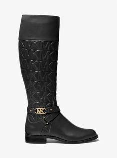 Defined by our embossed initials the Kincaid boot nods to classic equestrian styles. A stacked heel provides subtle lift while a pragmatic zip closure and sleek cross-straps at the ankle lend a polished finish. Wear them with skinny jeans and fluid dresses alike. Medium Width Boots With Reinforced Heel, Workwear Boots With Round Toe In Polyurethane, Leather Boots With Studded Rubber Outsoles And Flat Heel, Waterproof Leather Knee-high Boots With Round Toe, Leather High Ankle Boots With Studded Outsoles, Michael Kors Round Toe Boots For Fall, Michael Kors Black Leather Boots, Waterproof Leather Heeled Boots With Round Toe, Michael Kors Leather Boots For Fall