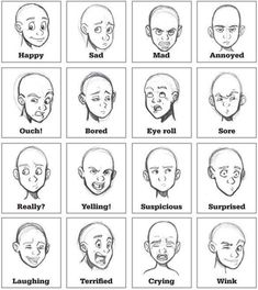 Drawing Face Expressions, Draw Faces, Drawing Cartoon Faces, Disney Art Drawings, Contour Drawing