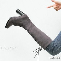 Lasaky - Winter Riding Boots with Adjustable Buckle for Women Trendy Winter Boots, Knee High Boots Winter, Winter Riding, Rough Heels, Winter Shoes For Women, Winter Ankle Boots, Winter Boots Women, Boots For Women, Winter Shoes