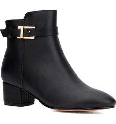 NEW YORK AND COMPANY Flori Ankle Bootie | Nordstromrack Chic Business Boots With Buckle Closure, Heeled Boots With Buckle Ankle Strap, Chic Low Heel Boots With Buckle Closure, Formal Heeled Boots With Buckle, Chic Heeled Boots With Buckle Closure For Office, Fall Heeled Boots With Buckle Closure For Office, Fall Office Heeled Boots With Buckle Closure, Chic Office Heeled Boots With Buckle Closure, Ankle Strap Boots With Buckle Closure For Work