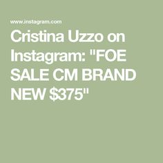 a green background with the words cristina uzzo on instagram fo sale cm