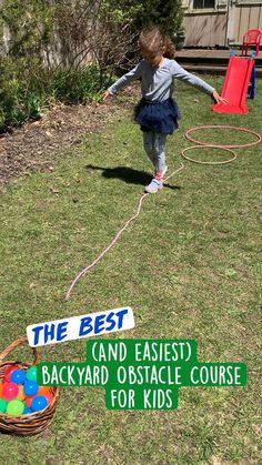 The Best Backyard Obstacle Course for Kids!: An immersive guide by Happy Toddler Playtime Gross Motor Activities Outdoor, Garden Games For Kids, Backyard Obstacle Course For Kids, Outdoor Games For Preschoolers, Obstacle Course For Kids, Outdoor Activities For Toddlers