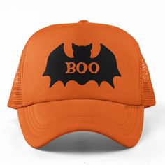 New Hat. For Men Or Women. Boo Bat Graphic Foam Trucker Hat In Solid Orange. Lightweight Poly-Foam Trucker Cap With Mesh Back Curved Bill Visor For Optimal Shading Adjustable Plastic Snap Strap Adult Unisex One Size Fits Head Circumferences Up To 60cm Style Tags # Spooky Halloween Trick Or Treat Costume Witchy Vampire Emo Punk Baseball Hat Cap Vacation Travel Hot Weather Guys Mens Womens Teens Casual Outdoors Original Custom Cool Unique Handmade Trendy Active Big Bold Message Black Print Fall Au Bat Graphic, Trick Or Treat Costume, Hunting Caps, Nfl Hats, Ron Jon Surf Shop, Solid Orange, Trapper Hats, Hat For Men, Grey Beanie