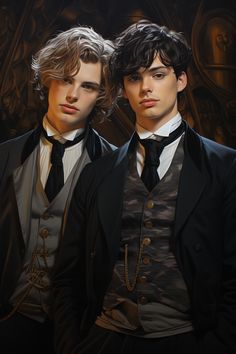 two young men dressed in formal clothing