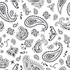 a black and white paisley pattern