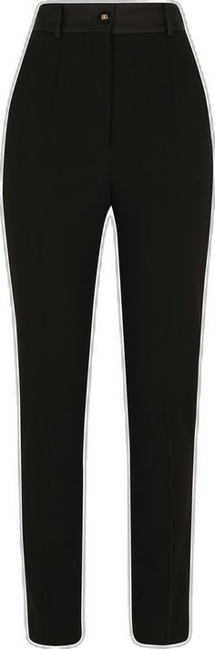 Elastane Jeans For Workwear, Black Elastane Bottoms With Belt Loops, Black Elastane Pants With Belt Loops, Black Elastane Tapered Leg Bottoms, Black Tapered Leg Elastane Bottoms, Chic Black Pants With Hip Pockets, Black Fitted Straight Leg Capris, Fitted Black Straight Leg Capris, Elegant High Waist Bottoms With Hip Pockets