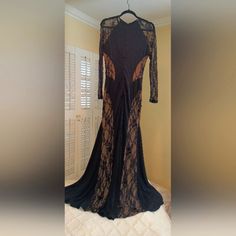 Evangelina Black Lace Nude Contrast Formal Dress/Gown Size: Medium Fabric: 92% Nylon 8% Spandex *Dry Clean Only* Never Worn Formal Dress Gown, Formal Dresses Gowns, Dress Gown, Boutique Dresses, Formal Dress, Black Lace, Gowns Dresses, Prom Dresses, Dry Clean