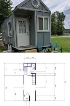 the tiny house is on wheels and it's plans are in blueprints