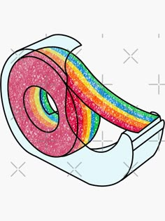 a drawing of a candy roll with rainbow sprinkles