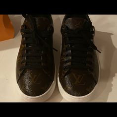 Authentic Worn1x But It’s As If I Didn’t Even Wear Them. They Are Legit, Comes With Everything You See Up Top U Also Get 1 Pair Of Black Shoe Laces And One White Shoe Laces So U Can Switch If U Like A Must Buy They Are Gorgeous Especially Coming From The Louis Vuitton Store., I’m More Then Positive You Will Love Them All Papers Included Luxury Brown Low-top Sneakers, Designer Brown Slip-on Sneakers, Luxury Brown Custom Sneakers For Streetwear, Designer Brown Sneakers With Round Toe, Designer Brown Round Toe Sneakers, Casual Patent Leather Sneakers With Leather Sole, Designer Patent Leather Sneakers With Round Toe, Designer Custom Brown Sneakers With Contrast Sole, Designer Low-top Patent Leather Custom Sneakers