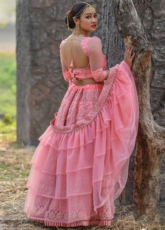 Buy Latest Ethnic Clothing | Shop Indian Online Salwar Suits, Lehengas, Sarees, UK, USA, AUS Lehenga Designs For Bride, Pink Lehenga Designs, Baby Pink Silk, Ruffle Dupatta, Latest Bridal Lehenga Designs, Latest Bridal Lehenga