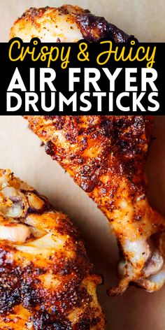 crispy and juicy air fryer drumsticks are the perfect side dish for any party