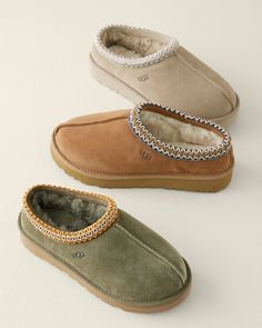 UGG® Tasman Slippers | Garnet Hill Tasman Uggs Colors, Shoes Slip On, Tasman Uggs Aesthetic, Uggs Slippers Tasman, Fall/winter Shoes, Ugh Tasman Slippers, Ugg Slippers Aesthetic, Ugg Slippers Tasman, Ugh Slipper