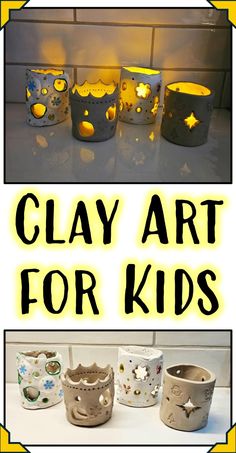 clay art for kids is an easy way to learn how to make clay pots and candle holders