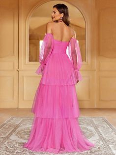 Product Code: FSWD1109 Embellishment: Chiffon,Mesh Fabric: 100% Polyester Back Style: Zipper Up Fully Lined: Yes Built-in Bra: Yes Available Color: Hot Pink Stretch: Moderate Fits true to size Imported Model Information: Height: 5' 2" Bust: 33.5'' Waist: 24“ Hips: 35.5” wearing US size Small Mesh Overlay Dress, Layered Dress, Clean Body, Layer Dress, Flounce Sleeve, Lantern Sleeve, Lantern Sleeves, Pink Fashion, Mesh Fabric