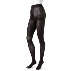 Hanes Premium Women's Tights Opaque - Black S Fitted Mid-rise Elastane Tights, Smoothing Fitted Short Leg Tights, Sleek Compression Thigh-high Bottoms, Classic Black Thigh High Bottoms, Solid Color Stretch Mid-rise Tights, Solid Color Compression Thigh-high Bottoms, Fitted High-waist Elastane Hosiery, Mid-rise Stretch Tights, Compressive Thigh-high Bottoms