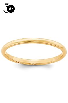 a plain gold wedding ring with a thin band in the middle, on a white background