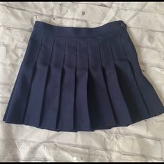 Brand New American Apparel Tennis Skirt In Navy So Cute Pleated Trendy Skirt American Apparel Tennis Skirt, Navy Pleated Skirt, Pleaded Skirt, American Apparel Skirt, Navy Blue Skirt, Shein Outfits, Trendy Skirts, Belted Shirt Dress, Outfit Inspo Fall