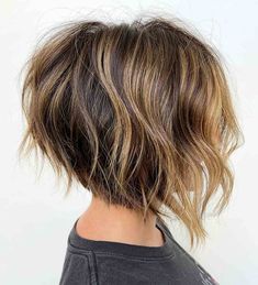 33 Hottest Short, Graduated Bob Haircuts for On-Trend Women Natural Ash Brown Hair, Medium Stacked Haircuts, Bob Haircut Back View, Straight Thick Hair, Short Stacked Haircuts, Line Bob Haircut, Stacked Haircuts, Short Hair Highlights