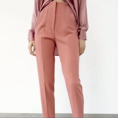 Zara Pink Pant, Never Worn. Tags Still On. For Sizing, I Recommend Going To Their Website, These Were Too Small For Me. Slim Fit High Waist Dress Pants For Spring, High Waist Slim Fit Dress Pants For Spring, Solid Slim Fit Pants For Spring, Slim Fit Pants For Spring, Slim Fit Straight Office Pants, Slim Fit Straight Pants For Office, Slim Fit Dress Pants For Spring, Slim Fit Spring Office Pants, Slim Fit Office Pants For Spring