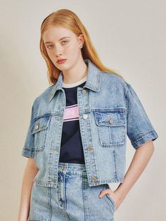 Composition : 100% CottonColor : WHITE_55_01,WHITE_66_02,BLUE_55_01,BLUE_66_02Country of Origin : KOREA Washed Blue Relaxed Fit Denim Top With Short Sleeves, Relaxed Fit Short Sleeve Denim Top In Medium Wash, Light Wash Short Sleeve Tops With Pockets, Medium Wash Short Sleeve Tops With Pockets, Medium Wash Relaxed Fit Denim Top With Short Sleeves, Casual Short Sleeve Denim Blue Top, Relaxed Fit Medium Wash Denim Top With Short Sleeves, Blue Casual Short Sleeve Denim Top, Casual Blue Denim Short Sleeve Top