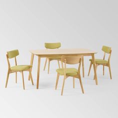 a table with four chairs around it