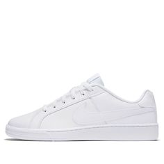 Nike Court Royale 'Triple White' 749747-111 Skate Shoes  -  KICKS CREW Classic Fade-resistant Sneakers For Streetwear, Classic Fade-resistant Sneakers With Round Toe, Classic White Fade-resistant Sneakers, Classic Fade-resistant Lace-up Sneakers, Skate Shoes, Nike, Mens Outfits