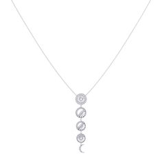 Transition seamlessly from a day at work to an evening outing with the Moon Phases Necklace. Crafted in 925 Sterling Silver, this necklace features 100% natural, genuine diamonds. 0. 19 carats of diamonds are used in individual plate prong and collet prong settings. This necklace is 18" long and uses a cable chain with lobster clasp. The moon motifs range from 7. 5 mm to 9. 7 mm in length. This necklace is beautifully presented with the inspirational poem 'Dreamer' written by the LuvMyJewelry founder & CEO. Store jewelry in clean dry place to protect from dust, humidity, moisture, and extreme temperatures.  Remove your rings and bracelets while showering or washing your hands.  Soaps & detergents harm silver metal, plating, and all kinds of gemstones and pearls.  Do not use commercial silv The Moon Phases, Moon Phases Necklace, Luxury Jewelry Brands, Store Jewelry, Silver Prices, Silver Moon, Designer Jewellery, Moon Phases, Cable Chain