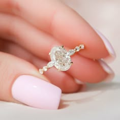 1.0 - 3.0 CT Oval Pave Hidden Halo Moissanite Engagement Ring - crownmoissanite Oval Cut Moissanite Engagement Ring, Cute Engagement Rings, Future Engagement Rings, Ring Inspo, Zierlicher Ring, Oval Moissanite, Types Of Diamonds, Oval Engagement, Dream Engagement Rings