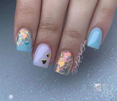 Tie Dye Nails Dip Powder, Summer Nails 2023, Neat Nails, 2023 Nails, Manicure Designs, Confetti Nails, Semi Permanente, Nail Time, Lovely Nails