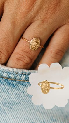 NEW 💐 introducing the Fleur Ring! You know how much we love our birth flowers around here, so we designed a new way to wear them 💗 Available in 14k yellow gold filled or sterling silver.

#noliajewelry #mothersday #giftsforher #mothersdaygiftguide #mothersdaygift #mothersdaygiftideas #giftguides #motherdaygiftsforher #jewelry #jewelrygifts #mamaandme #birthflowerjewelry #flowerring #signetring #minimalistjewelry #birthmonthjewelry #jewelryinspo #minimaljewelry #springoutfit Personalized Charm Necklace, Pearl Cuff Bracelet, Pearl Cuff, Daisy Ring, Mother Rings, Floral Jewelry, Minimal Jewelry, Mothersday Gifts, Personalized Bracelets