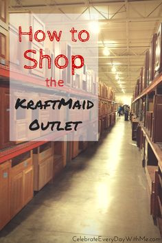 a store with shelves full of furniture and the words how to shop the kart maid outlet