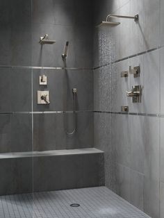 an image of a shower with the words delta arzo collection on it's screen