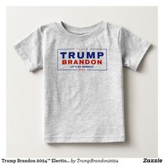 Trump Brandon 2024™ Election Grey Baby T-Shirt Rainbow Polka Dots, First Birthday Shirts, Football Baby, Dad Baby, Cadeau Photo, Anime Fairy, Grey Baby, Handsome Man