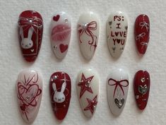 How To Have Style, Cherry Nails, Girls Nails, Dream Nails, Funky Nails, Valentine's Day Nails, Cute Acrylic Nails