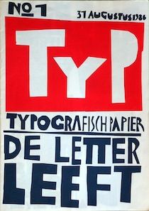 a poster with the words typografisch papier de letter left on it