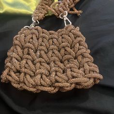 Mini Gold Glittery Handbag. Opened But Never Used. Smaller Than I Was Expecting Embellished Brown Shoulder Bag For Party, Brown Embellished Shoulder Bag For Party, Party Brown Embellished Shoulder Bag, Brown Crossbody Evening Bag For Parties, Mini Gold, Mini Bags, Mini Bag, Bag Lady, Crochet