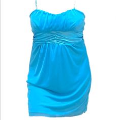 Aqua Blue Light Weight Party Dress. Also Great For Bridesmaid Dress. New Unworn. Sheer And Satin Material. 3d Pics Included To Show What A Great Fit It Has! Green Flowy Dress, Purple Bodycon Dresses, White Floral Midi Dress, Beautiful Black Dresses, Blue Party Dress, Lace Sleeveless Top, Pinstripe Dress, Mini Tank Dress, Blue Party