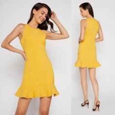 Likely Sleeveless Beckett Bodycon Sheath Peplum Dress Size 10 Yellow Nwt! Melmt 100% Positive Feedback Melm Approximately Measurements Length 36" Pit To Pit 16" Waist 30" Fitted Sleeveless Bodycon Dress For Brunch, Sleeveless Bodycon Dress For Brunch, Elegant Yellow Sleeveless Mini Dress, Elegant Yellow Mini Sleeveless Dress, Sleeveless Summer Bodycon Dress For Brunch, Summer Bodycon Dress With Ruffle Hem, Fitted Sleeveless Backless Dress For Brunch, Sleeveless Stretch Bodycon Dress For Brunch, Sleeveless Mini Dress With Ruffle Hem