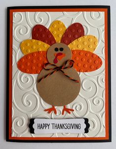 a happy thanksgiving card with a turkey on it