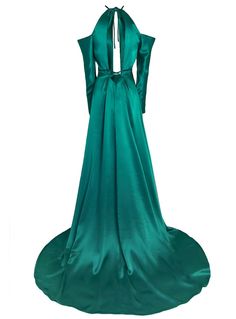 Luxury Maxi-length Prom Gown, Luxury Satin Maxi Dress For Prom, Luxury Maxi Length Gown For Prom Season, Luxury Maxi Length Gown For Prom, Gala Floor-length Gown With Sweep Train, Luxury Prom Gown With Detachable Train, Formal Satin Gown With Detachable Train, Luxury Mermaid Dress For Gala And Prom Season, Evening Mermaid Dress With Fitted Bodice And Long Train