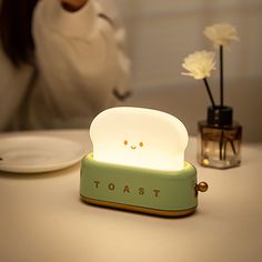 Toast Bread Lamp-CH4089-GN-accessories-Jelly Cases Mini Toaster, Bread Toaster, Bedside Desk, Bread Toast, Night Light Lamp, Desk Light, Cute Room Decor, Step Lighting, Night Lamps