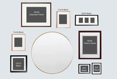 an arrangement of framed and unframeed art pieces