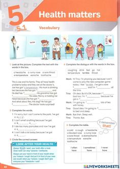 the five health matters worksheet is shown in this image, with an orange background