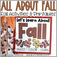 fall activities and printables for kids to learn about fall with an autumn theme