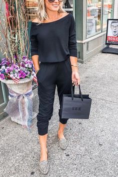 One Shoulder Short Sleeve Jumpsuit Look Boho Chic, Long Pant Jumpsuit, Short Sleeve Jumpsuit, Flare Jumpsuit, Short Sleeve Jumpsuits, Jumpsuits And Romper, Long Sleeve Jumpsuit, Jumpsuit Fashion, Black Romper